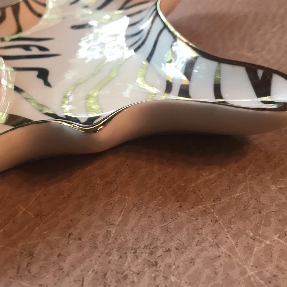 Tri-Coastal Designs Gold Zebra Trinket Tray